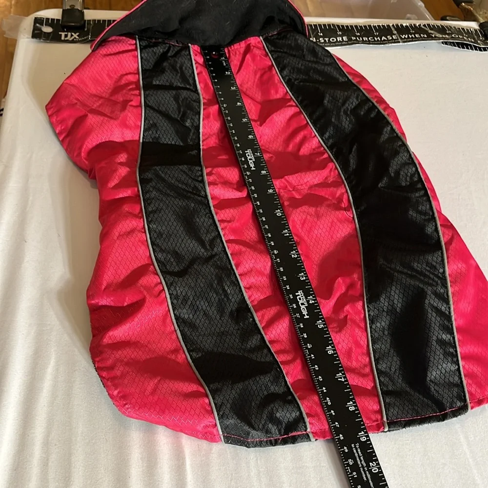 Petco Pink & black size LG -XL waterproof fleece lined coat with collar